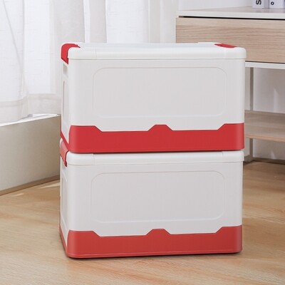 Foldable Plastic Storage Box 40L Pastel Red, dry ice picnic storage