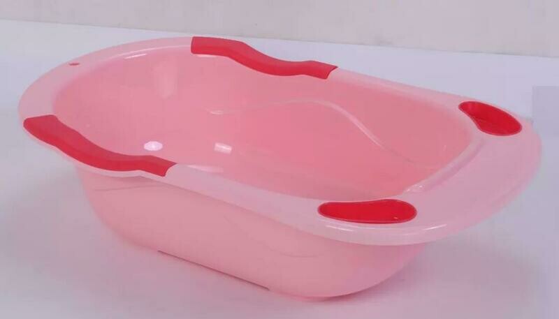Portable Plastic Newborn Baby Bath Basin -pink,blue,beige Large