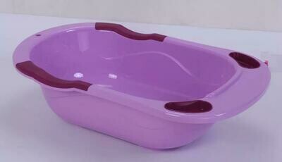 Portable Plastic Newborn Baby Bath Tub Set with Stand (Purple in Colour)