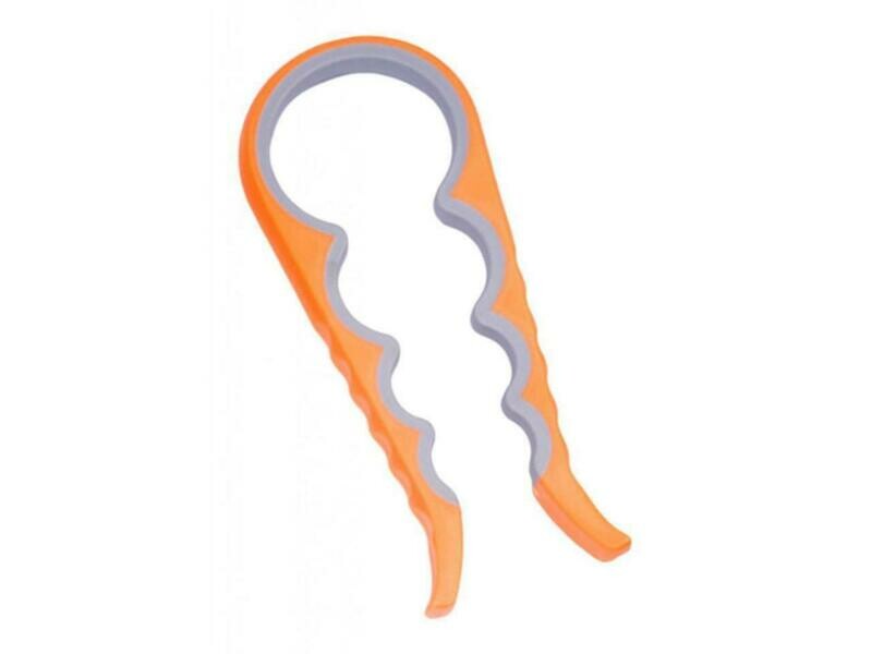 Bottle Can Opener Non-Slip Swivel Jar Lid Opener Kitchen Gadget Orange 4 in 1