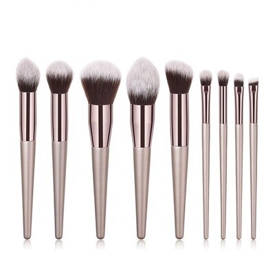 Feiyan Professional Brand Luxury Brown 9Pcs Maquillaje Private Label Makeup Brush Set