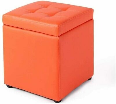 Storage Ottoman. size 14inc square.  Orange
