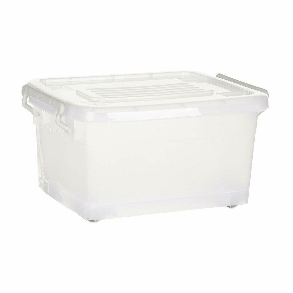 Clear storage organizer 50L with latches transparent Storage Box With Wheels storage organizers #DL5116