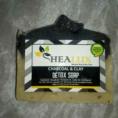 SheaLux Detox soap-Charcoal & Clay 120g