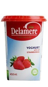 Delamere Premium Yoghurt With Real Strawberries 450 ml 