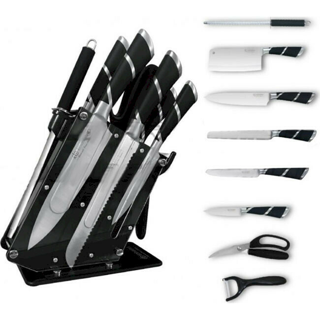 Edenberg 9pcs Knife Set with Acrylic Stand EB-3611. set of kitchen knives