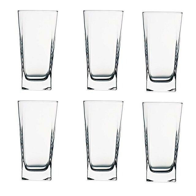 Pasabahce carre 6 Water glasses 6pc set