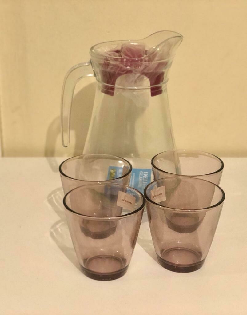 Generic water set with 4 glasses and a jug 5 piece