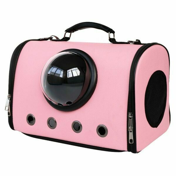 Leather Pet Carrier Cat or Dog Travel Tote Bag