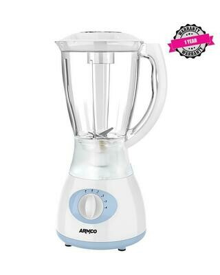 ARMCO ABL-325ECO-1.5L 4-Speed Blender with Pulse - White and Silver, Powerful Copper Motor