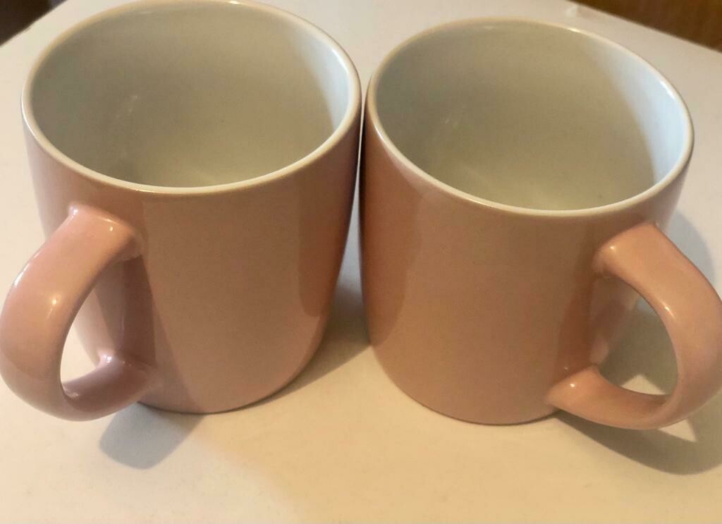 Ceramic Mugs Pink & White( Set of 6)