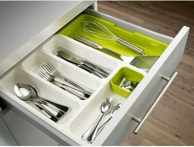 Expandable cutlery organizer tray 14&quot; drawers organizer. Double layer format