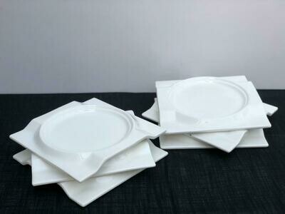 Ceramic Dessert Plates 1pc Set | Compact White Serving Plates 7.5&quot;x7.5 #SP03