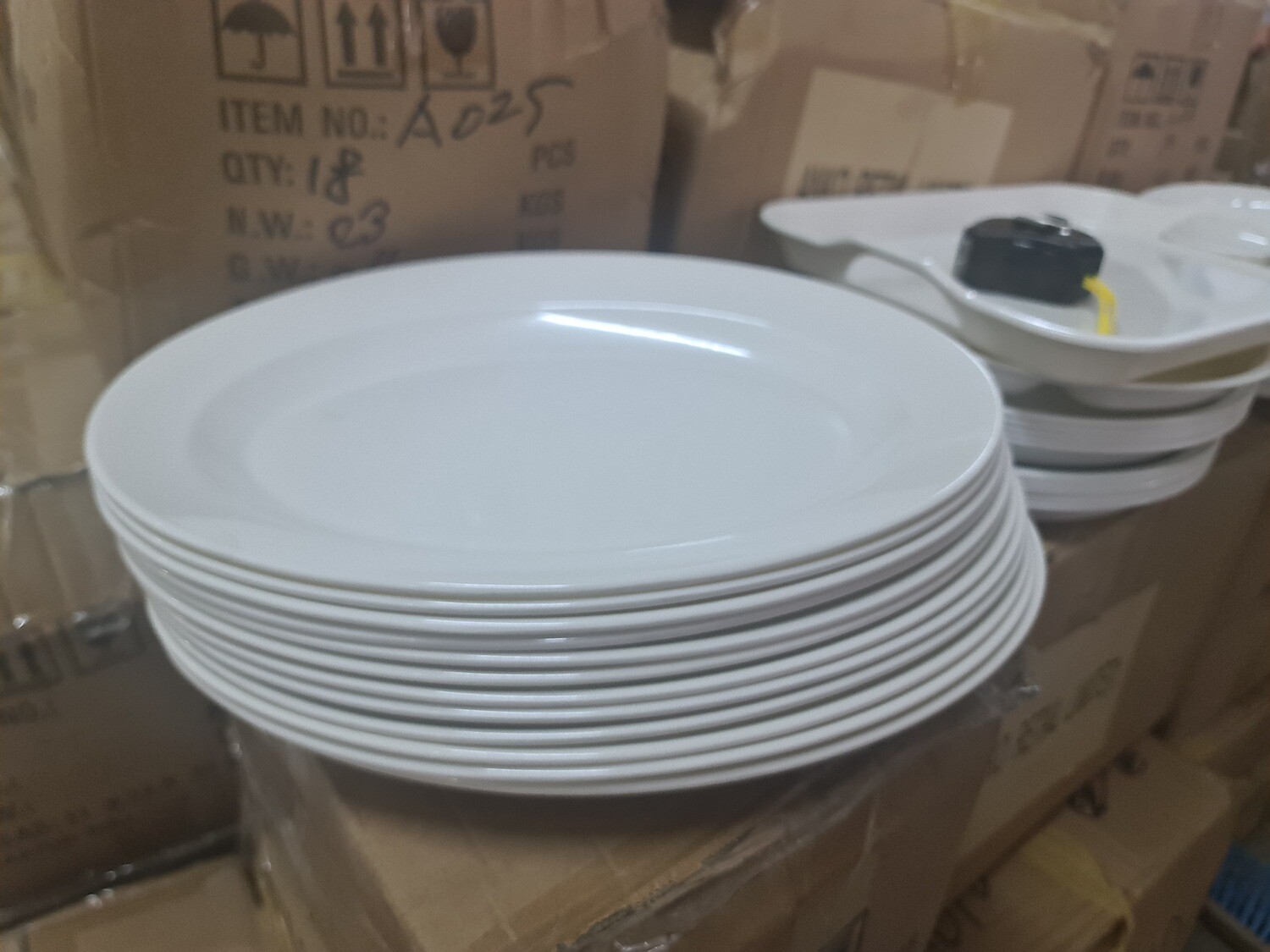 Melamine large oval serving plates 13 inch long (set of 6 plates)