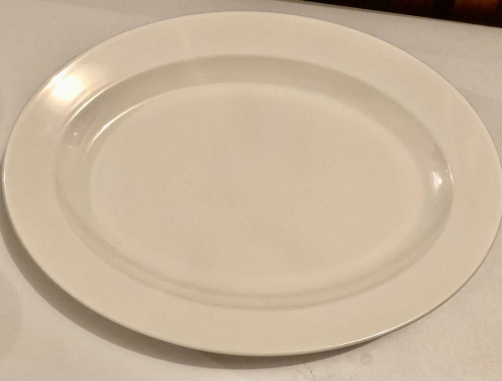 Melamine white flat plates 3 pcs set