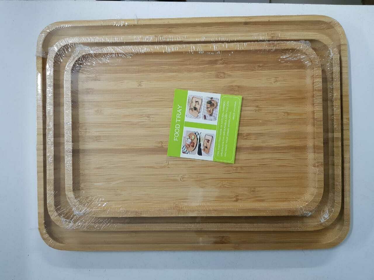 Bamboo charcuterie board food tray Rectangular SET OF 2 30X40cm and 24x36cm breakfast cheese board