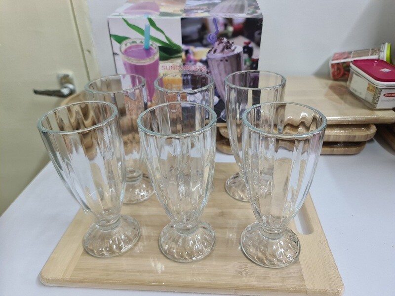 Sundabest Alaska premium Ice cream glass Cup set of 6pcs in color box