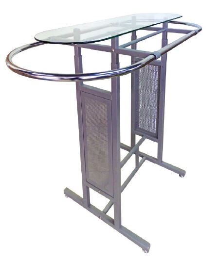 Retail Cloths Display stand with extendable rod+glass top OT0025