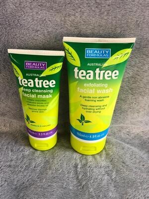 Beauty Formulas Tea Tree Exfoliating facial Wash & Deep Cleansing Facial Mask