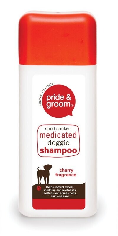 Pride &amp; Groom Medicated Doggie Shampoo Cherry  Fragrance 300ml