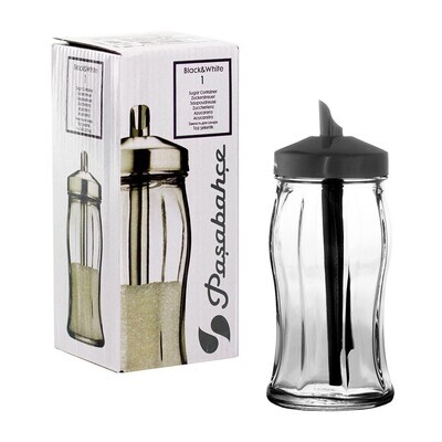 Pasabahce Sugar Shaker, Sugar Bowl, Spice Shaker Made of Stainless Steel and Glass, 240 ml #80078