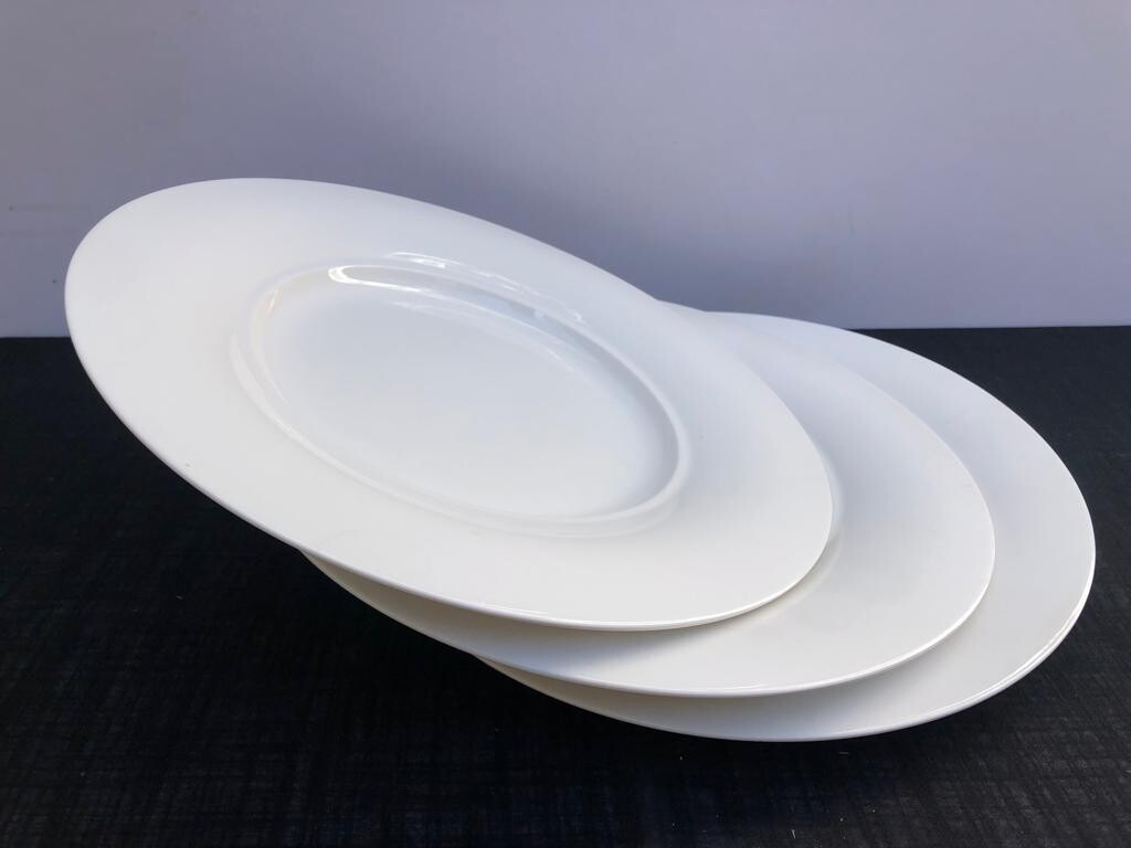 Elegant White Porcelain Dinner Plates Set of 6, Salad Plates Serving Plates for Restaurant, Kitchen and Family Party Use, Lunch Plates Microwave & Dishwasher Safe -A21