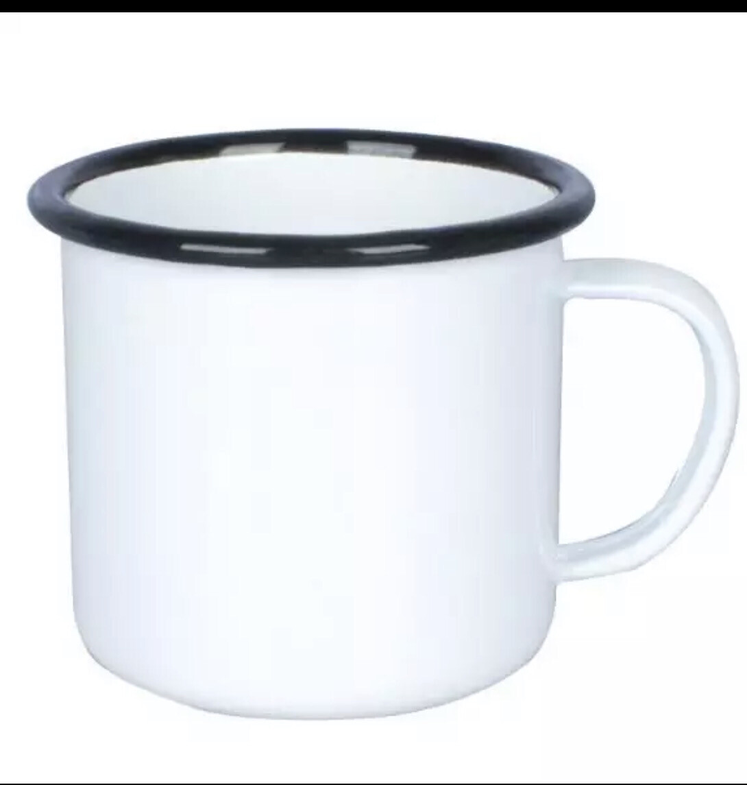 Enamel Mug Colored Camping Mug 330ml (White)
