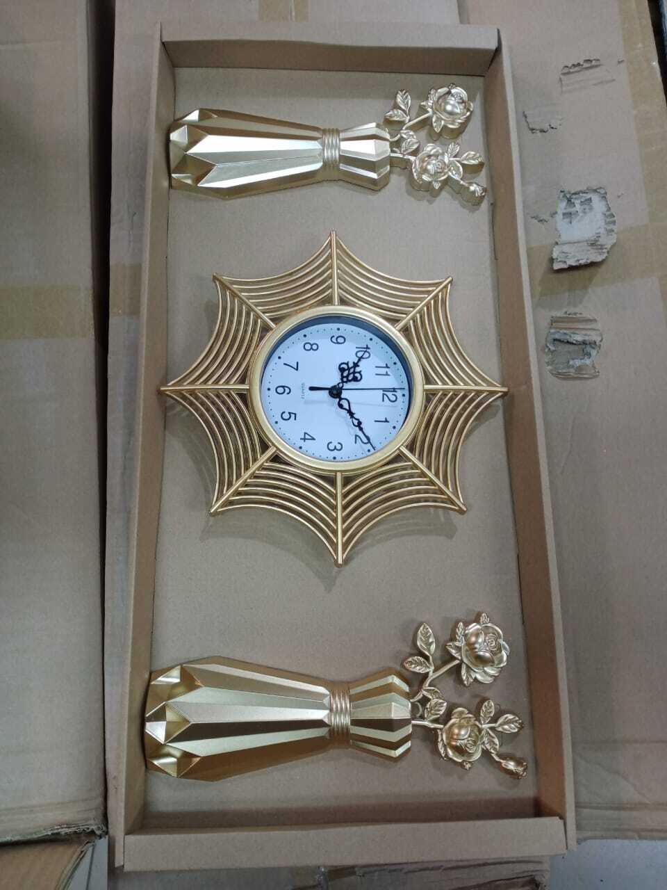 Home Decor 003 clock &amp; flower vase silver or gold