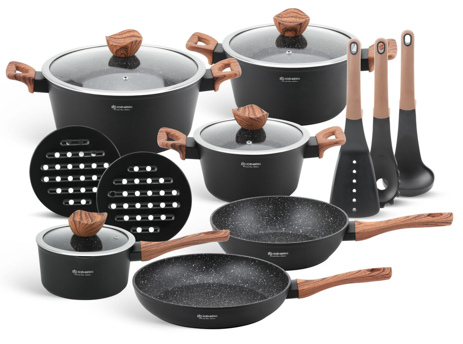 Edenberg Cookware set with kitchen tools 15pcs EB-5616