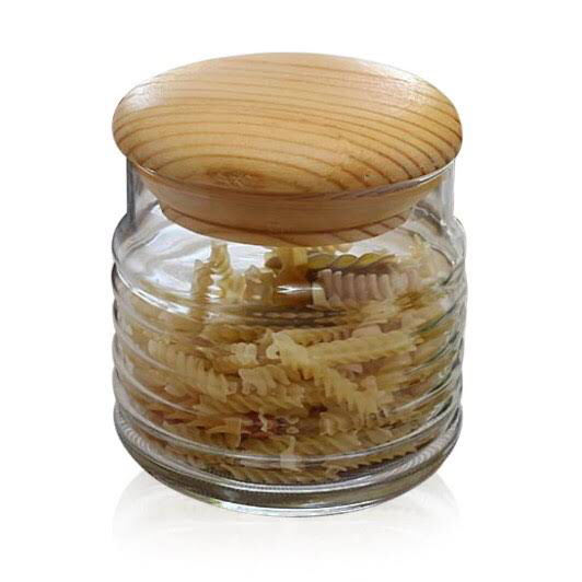 Pasabahce Glass Jar With Wood Cover Babylon #43163 600ml