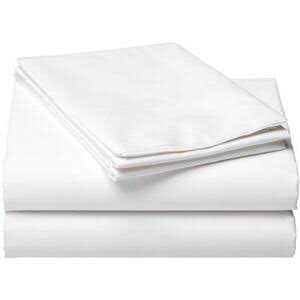 TC White Bedsheet 4pc Set - 2pc Flat Sheet,2 Pillow 6*6