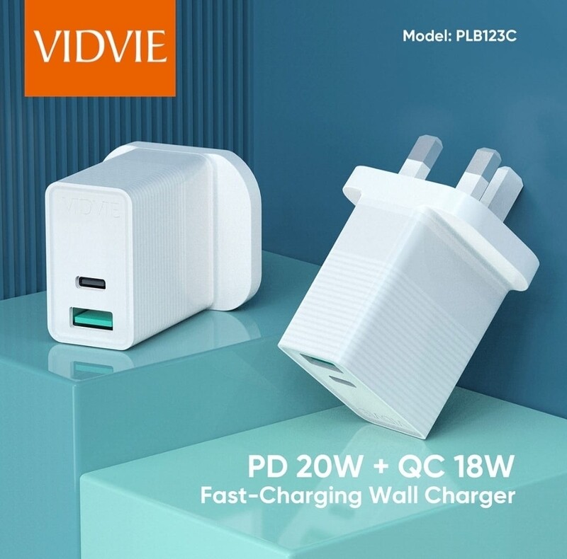 VIDVIE TYPE C PD &amp; QC 3.0 USB charger WAC25