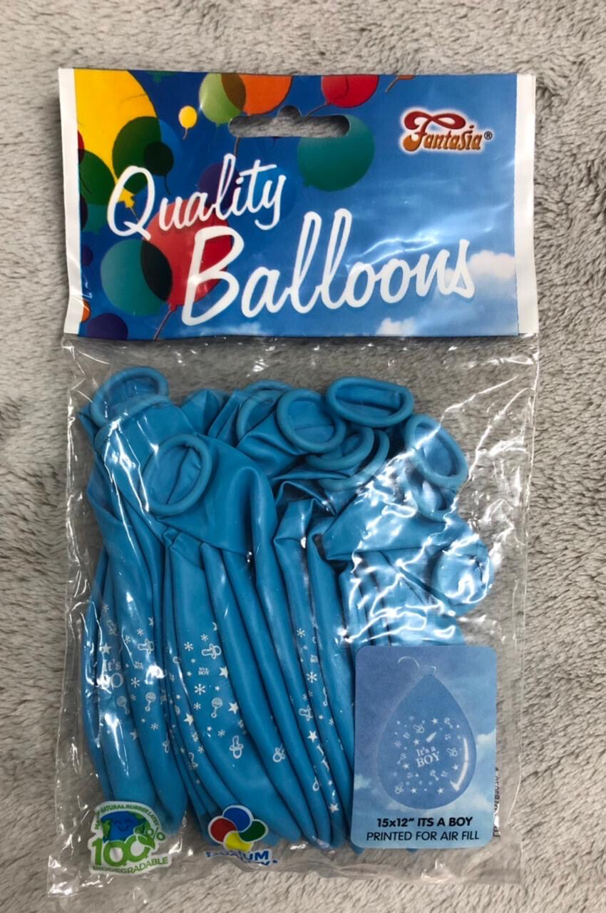 Fantasia Party Themed Balloons 15pcs 12" Its a boy theme