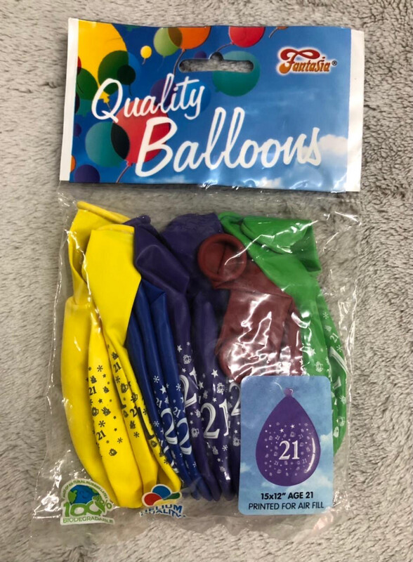 Fantasia Party Themed Balloons 15pcs 12"  theme age 21 #090214