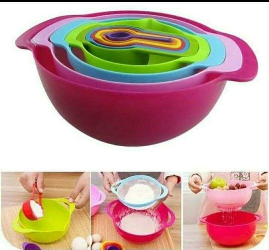 Mixing bowl set 10 in one  Measuring bowl, sieve, colander, measuring cups