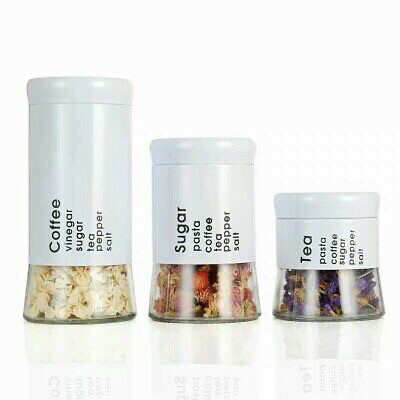 Glass storage Containers jar 3pc Set -800ml,600ml,400ml spice jars set