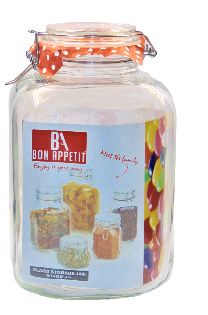 Bon Appetit Glass Clip Jar 2L with Clip lock Allows jar to stay airtight