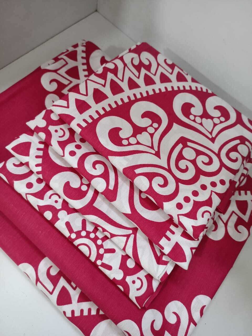 KING SIZE printed Bed sheets 2 sheets, 4 pillow cases #DON2