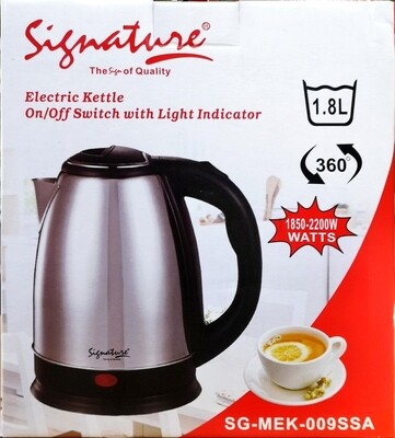 Signature electric kettle 1.8L on/off switch with electric indicator SG-MEK-009SSA