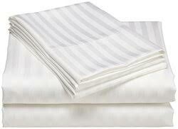 Camel Bedsheet hotel white stripe 6pc ,2 bedsheets, 4 pillow cases 7x6 250x280cms