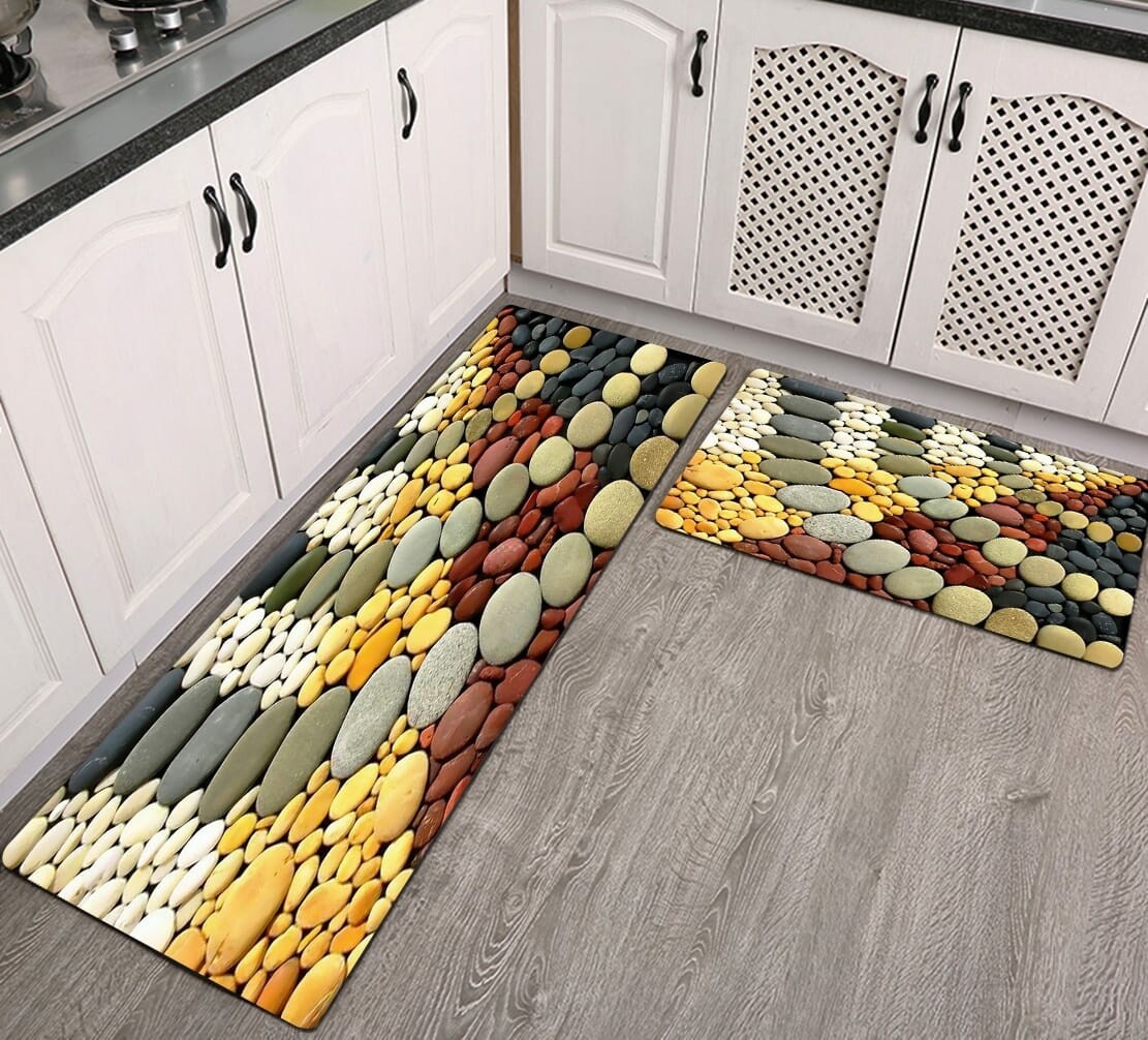 3D kitchen 2pc mats with a non slip grip 40x120,40x60