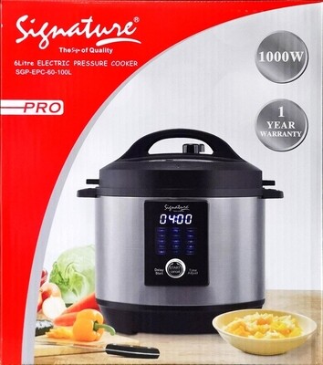 Signature Electric Pressure Cooker 6.0L - Ultimate Convenience for Effortless Cooking