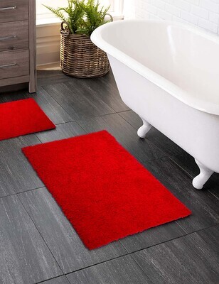 H&B Drylon Bathroom mat Rugs Red 50X80 Ultra Soft, Superior Absorbency & Quick Drying 
