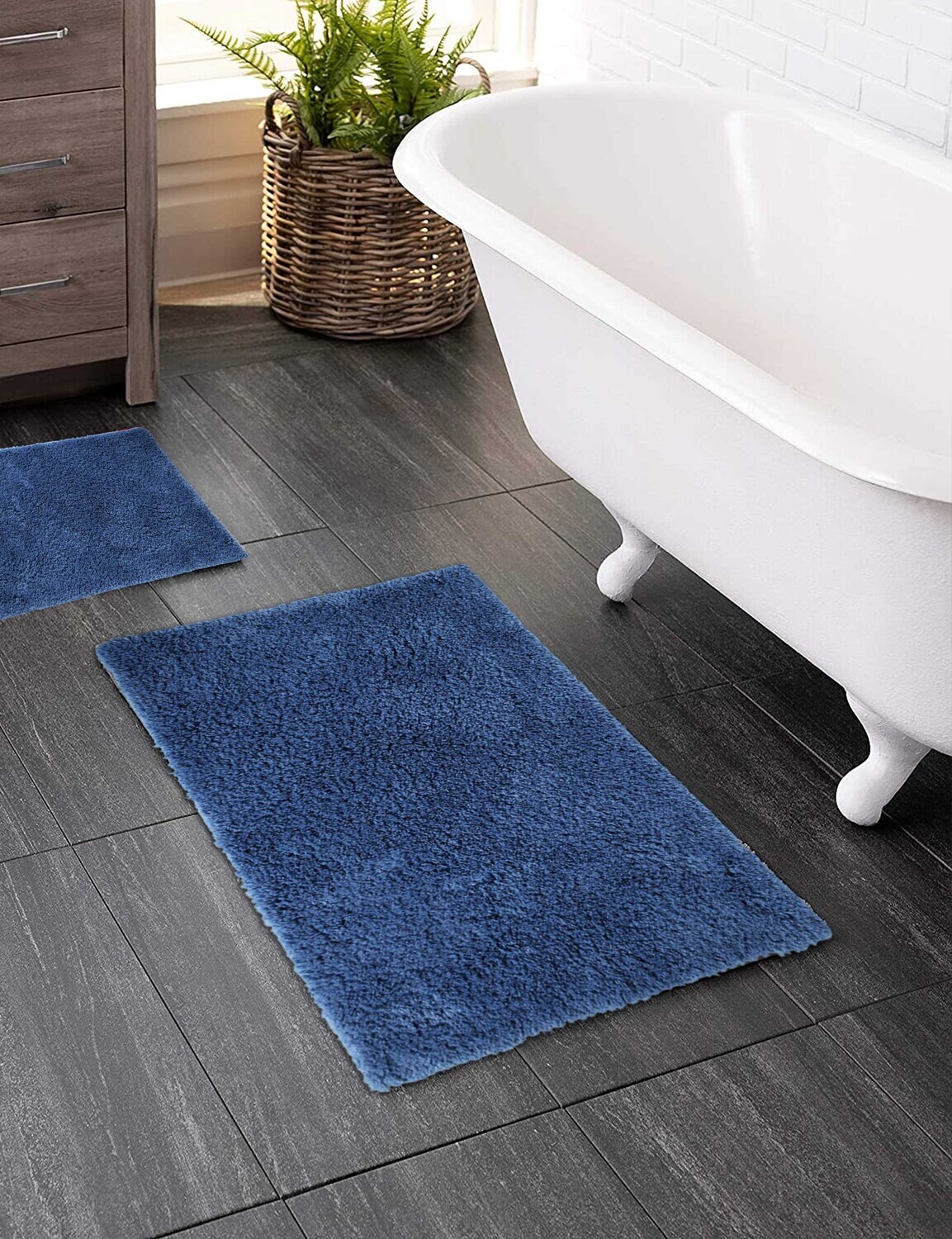 H&B Drylon bathroom mat Rugs Blue Corn Flower 50X80 Ultra Soft, Superior Absorbency & Quick Drying 