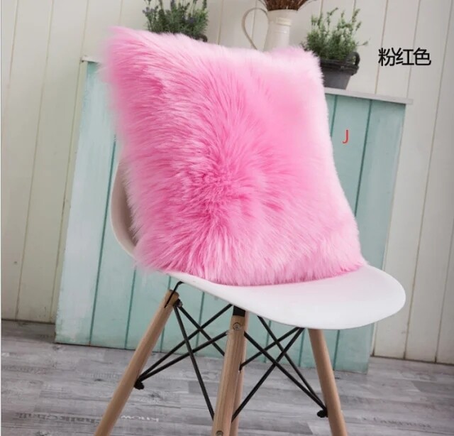 Solid Plush Throw cushion cover 45x45cm