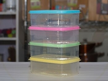 Coloured Plastic Food Containers 2.5L set of 3