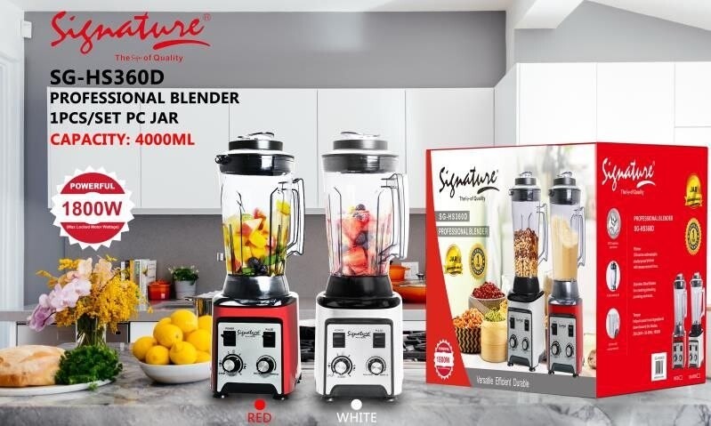 Signature professional commercial blender with 4L jug & one extra jug inside (1800W) SG-HS360D
