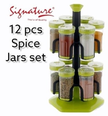 Signature 12 pcs rotating spice jar set spice rack