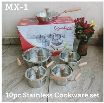 Signature 10pcs induction base cookware set with stainless steel lid SG-01 MX1