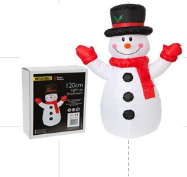 Christmas inflatable snowman white with color label 120cm